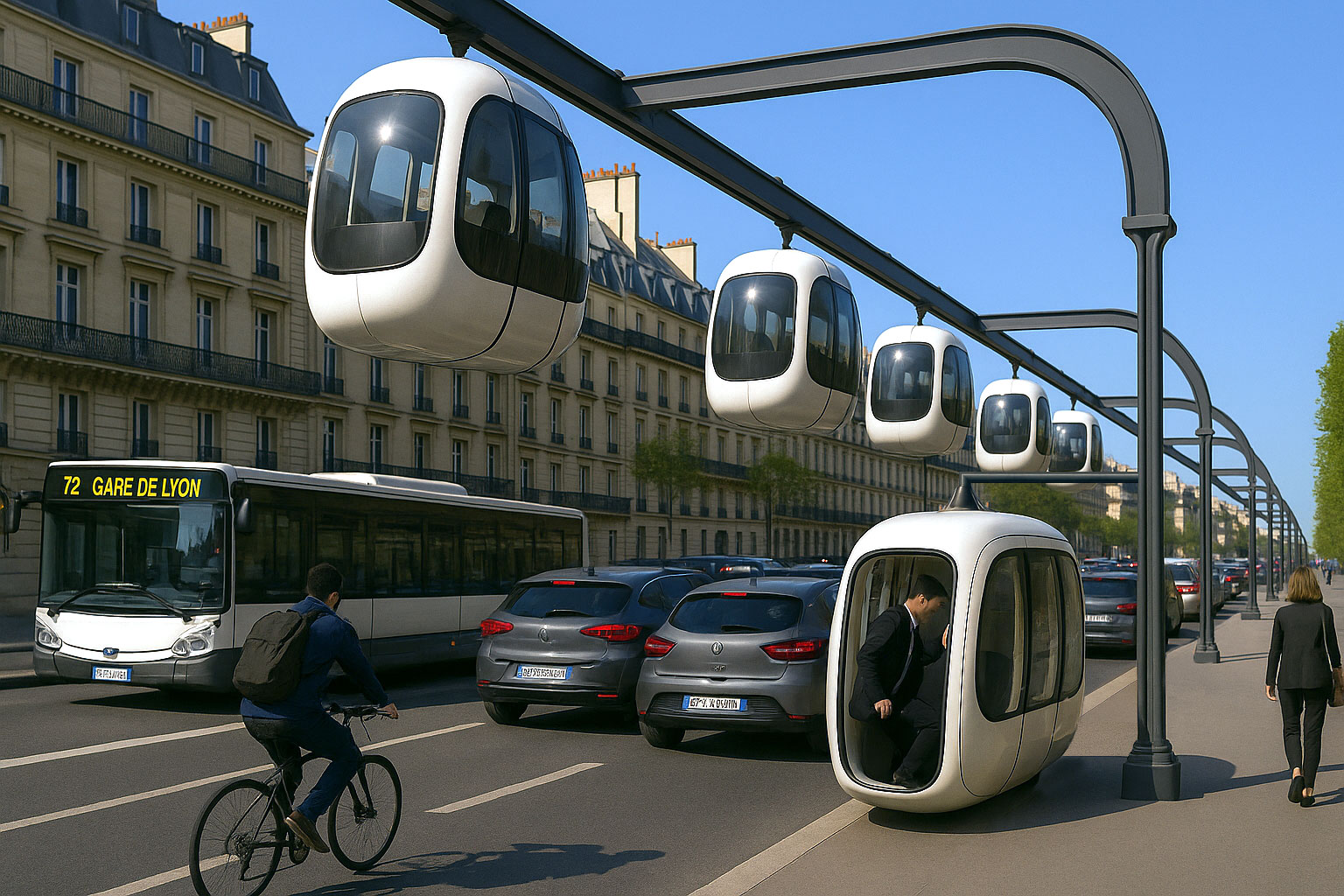 Illustration d'un transport suspendu Eggstraordinaire